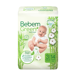 خرید و قیمت پوشک بچه ببم سایز 3 مدل BB140 بسته 14 عددی