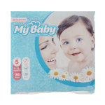 خرید و قیمت پوشک مای بیبی آبی سری مهربان با پوست سایز 5 بسته 28 عددی
