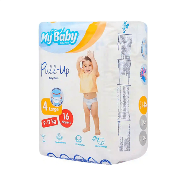 پوشک مای بیبی شورتی سایز 4 بسته 16 عددی خرید و قیمت پوشک مای بیبی شورتی مدل پول آپ سایز 4 بسته 16 عددی