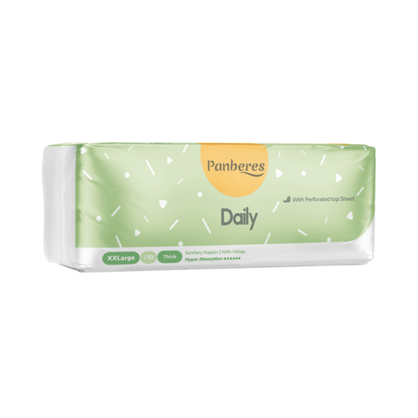 خرید و قیمت نوار بهداشتی پنبه ریز مدل روزانه سایز XXL ضخیم بسته 10 عددی