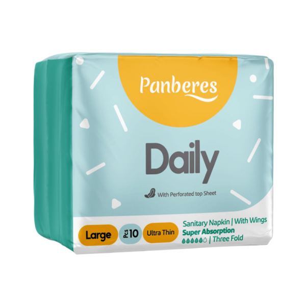 خرید و قیمت نوار بهداشتی مسافرتی پنبه ریز مدل روزانه سایز L خیلی نازک بسته 10 عددی