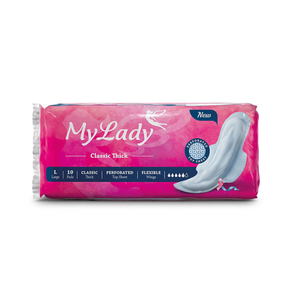 خرید و قیمت نوار بهداشتی بالدار مای لیدی مدل Classic Pink سایز بزرگ بسته 10 عددی