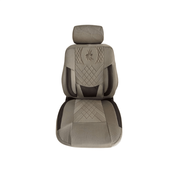 روکش صندلی طرح موناکو چرم و پارچه کرم قهوه‌ای