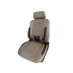 روکش صندلی طرح موناکو چرم و پارچه کرم قهوه‌ای